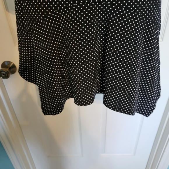 Michael Kors Black with White Polka Dot Dress with Shark-bite Hem Women's Size M - Picture 9 of 15